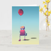 Carte Little Red Bird Robot 3 (Fleur jaune)