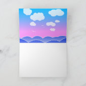Carte "Little Sailor" - Bleu Océan Bleu Clouds blancs (Intérieur)