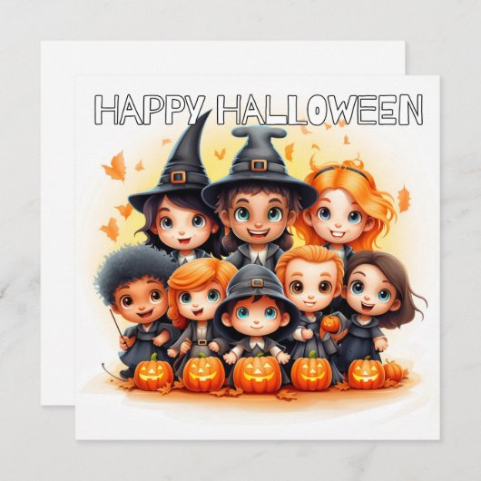 Carte Little Trick 'R Traitements Halloween heureux (Devant / Derrière)