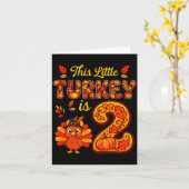 Carte Little Turkey Is 2 Years 2nd Birthday Thanksgiving (Fleur jaune)