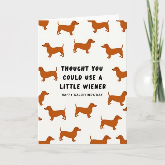 Carte Little Wiener Dog Galentines Card (Devant)