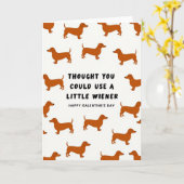 Carte Little Wiener Dog Galentines Card (Fleur jaune)
