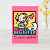 Carte LittleGirlie adore son bébé ! (Fleur jaune)