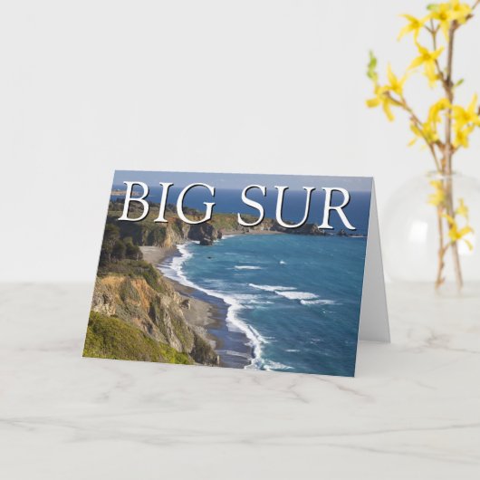 Carte Littoral de Big Sur | Californie | Joyeux Annivers (Fleur jaune)