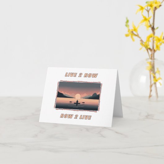 Carte Live 2 Row, Row 2 Live - Un Conception D'Aviron (Fleur jaune)