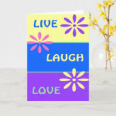 Carte Live Laugh Love (Fleur jaune)