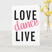 Carte Live Love Dance Girly (Fleur jaune)