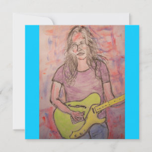 Carte Live Music Girl Sketch