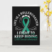 Carte Liver cancer awareness emerald green ribbon (Fleur jaune)
