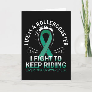Carte Liver cancer awareness emerald green ribbon
