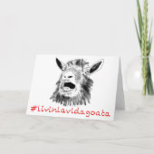 Carte Livin La Vida Goata Drôle crier une chèvre (Devant)