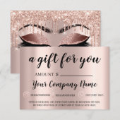 Carte Livraison de certificat Brows Lash Extension Rose (Devant / Derrière)
