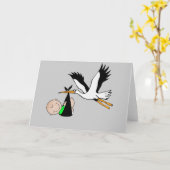 Carte Livraison du nouveau-né par Stork (Fleur jaune)