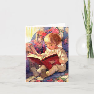 Carte Livre d'animaux de lecture pour bébé, Vintage