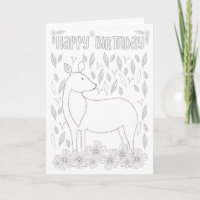Livre de coloriage de cerfs de bois Anniversaire