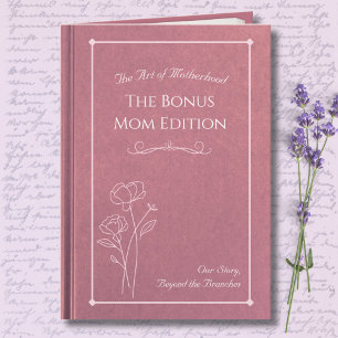 Carte Livre de contes de la maman bonus rose élégant Fêt