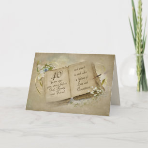 Carte Livre de mariage vintage pour le 40e anniversaire