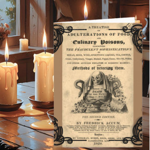 Carte Livre de poisons culinaires de 1820 crâne antique
