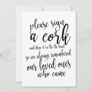 Carte Livre d'or bouchon de vin Signe de mariage abordab