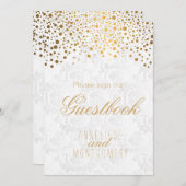 Carte Livre d'or - Confettis dorés élégants (Devant / Derrière)