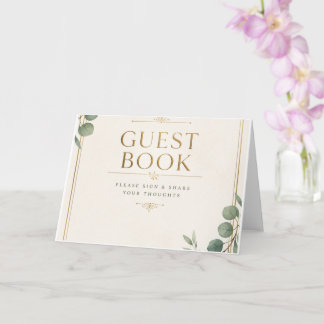 Carte Livre d'or de mariage Élégant Eucalyptus
