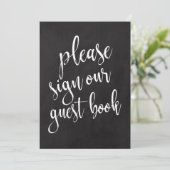 Carte Livre d'or Panneau de mariage à la craie abordable (Debout devant)