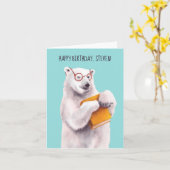 Carte Livre d'ours polaire Lover Nerdy (Fleur jaune)