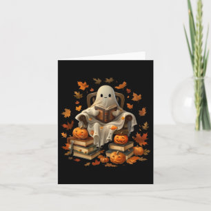 Carte Livre fantôme Lecture Citrouille Gothique Hallowee