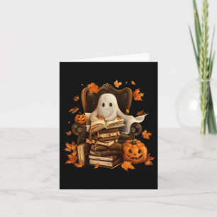 Carte Livre fantôme Lecture Citrouille Gothique Hallowee