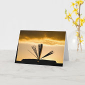 Carte Livre ouvert et photo coucher de soleil (Fleur jaune)