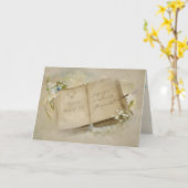 Carte livre vintage ouvert pour le 60e anniversaire (Fleur jaune)