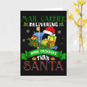 Carte Livrer plus de colis que le Père Noël Drôle Stal W (Fleur jaune)