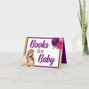 Carte Livres de Baby shower de Boho pourpre pour bébé