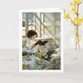 Carte "Livres en hiver " (Fleur jaune)