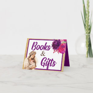 Carte Livres et cadeaux de Baby shower de Boho pourpre