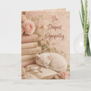 Carte Livres paisibles et chat Sympathie