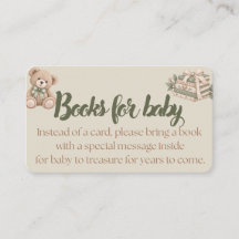 Carte Livres pour Bébé | Encart pour Baby Shower