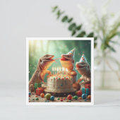 Carte Lizard, animaux de fête, anniversaire reptil (Debout devant)