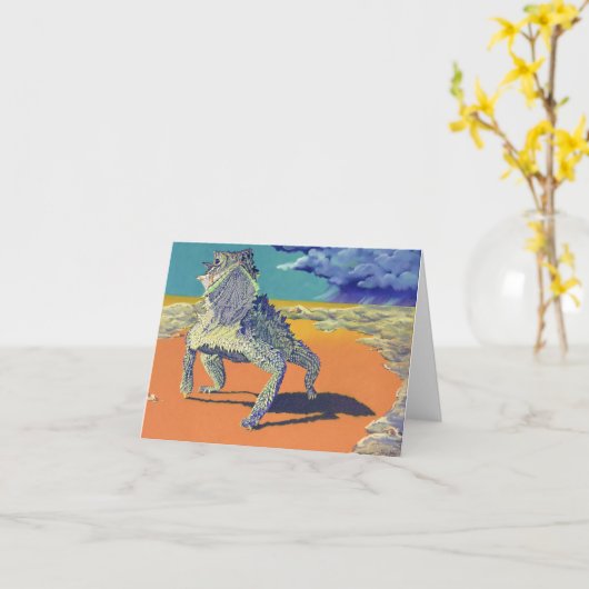 Carte Lizard, crapaud à cornes (Fleur jaune)