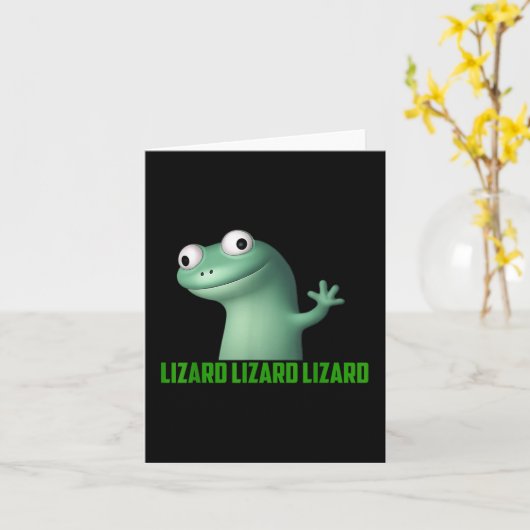 Carte Lizard Mème Lizard Lizard Lizard Lizard Drôle Grap (Fleur jaune)