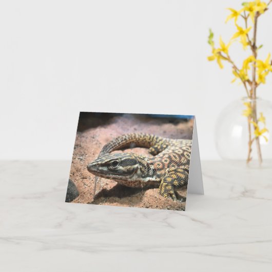 Carte lizard notecard (message inside) (Fleur jaune)