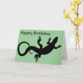 Carte Lizard Reptile Art Blanc Carte de voeux pers (Fleur jaune)