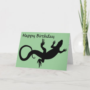Carte Lizard Reptile Art Blanc Carte de voeux pers