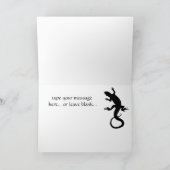 Carte Lizard Reptile Art Blanc Carte de voeux pers (Intérieur)