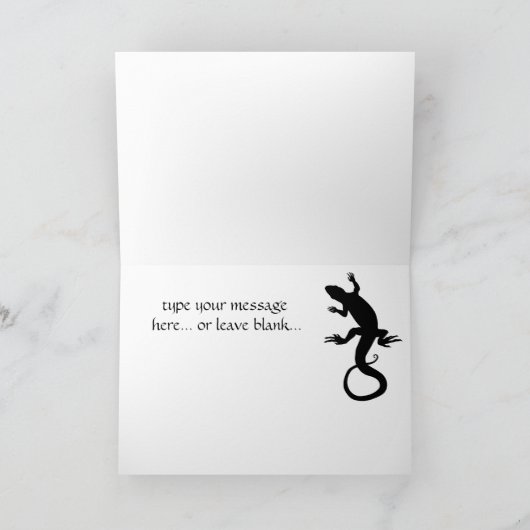 Carte Lizard Reptile Art Blanc Carte de voeux pers (Intérieur)