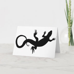 Carte Lizard Reptile Art Blanc Carte de voeux pers
