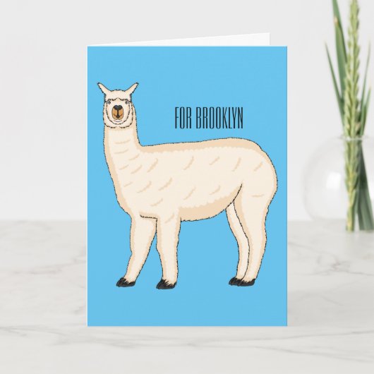Carte Llama cartoon illustration   (Devant)