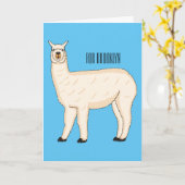 Carte Llama cartoon illustration   (Fleur jaune)