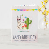 Carte Llama cool en lunettes de soleil en forme de cœur (Fleur jaune)