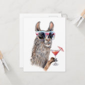 Carte Llama de vacances (Devant/Arrière en situation)